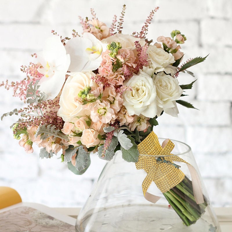 BTSD-home 20Yards Rhinestone Ribbon Roll Diamond Ribbon for Crafts, Cake, Birthday Decorations, Wedding, Baby Shower Event and Arts 2 Rolls (Dark Gold) - Image 4